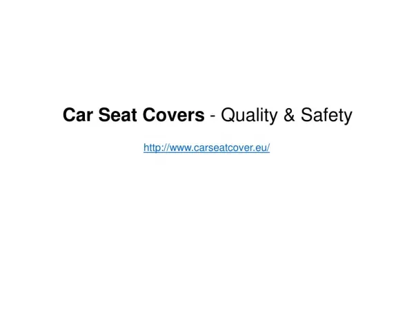 Quality Car Seat Covers