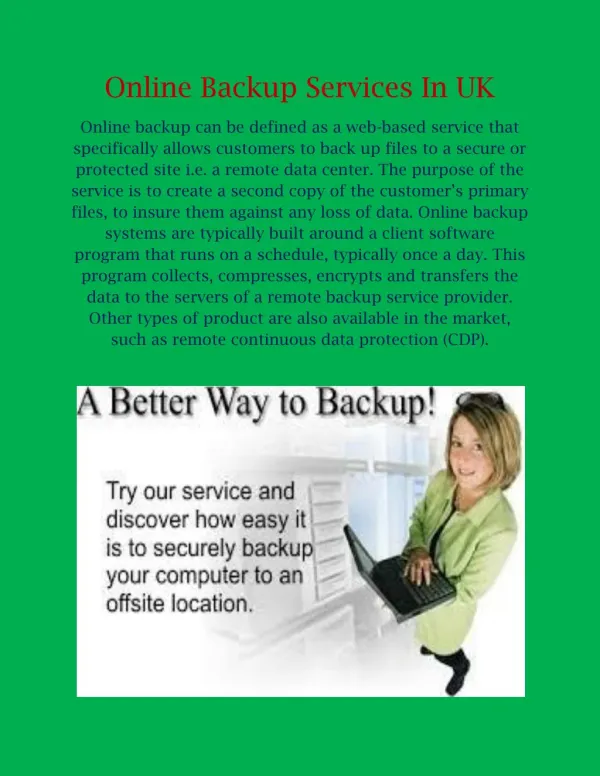 Online Backup Services In Uk