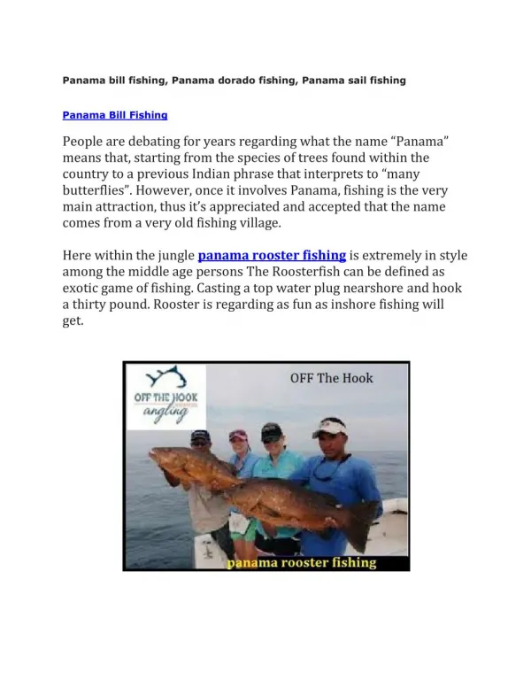 Panama bill fishing, Panama dorado fishing