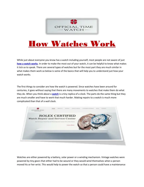 how to repair rolex watches