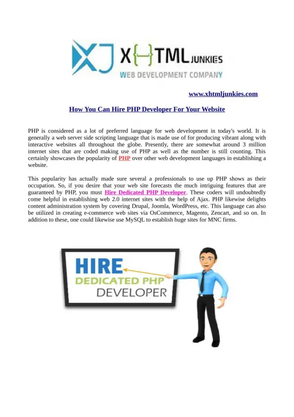 How you can Hire PHP Developer For Your Website