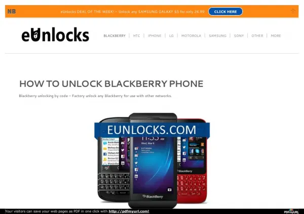 How to Unlock Blackberry Smartphone with eUnlocks