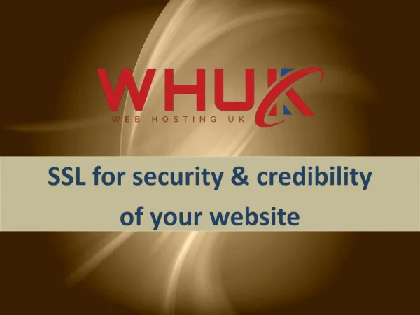 SSL for security and credibility of your website
