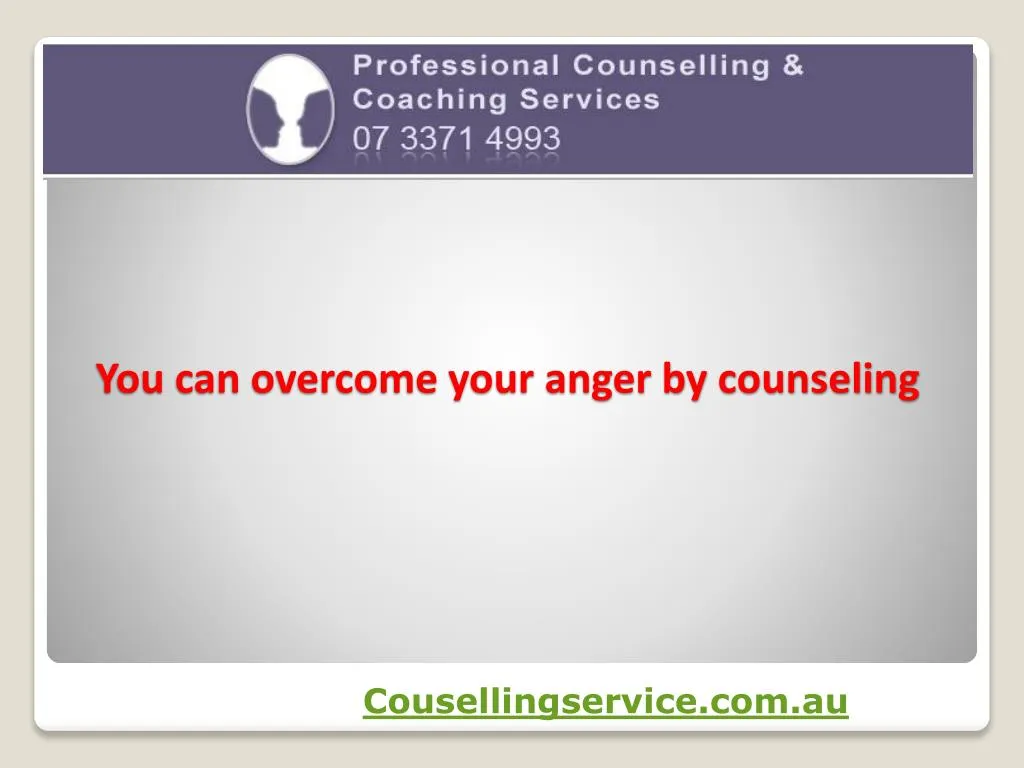 you can overcome your anger by counseling