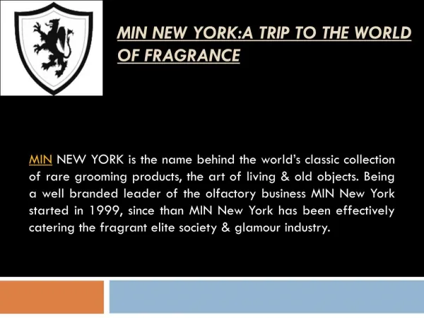 MIN NEWYORK: A TRIP TO THE WORLD OF FRAGRANCE