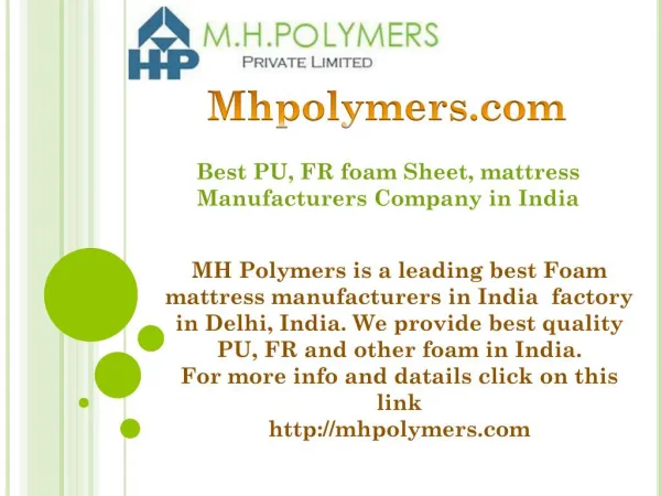 Best PU, FR foam Sheet, mattress Manufacturers Company in India