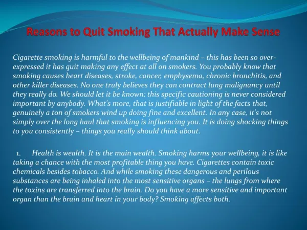 Reasons to Quit Smoking That Actually Make Sense