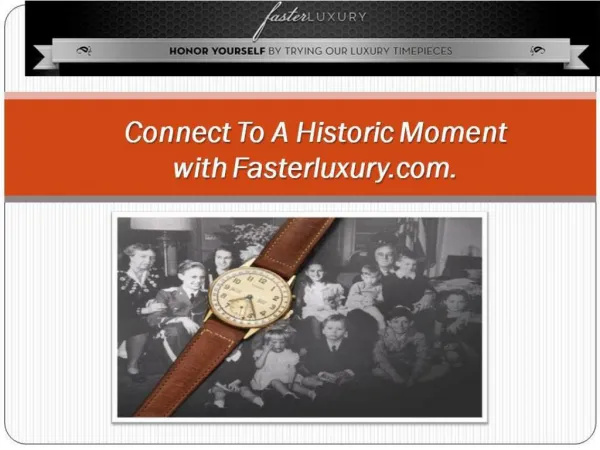 Connect To A Historic Moment with #Fasterluxury.com.