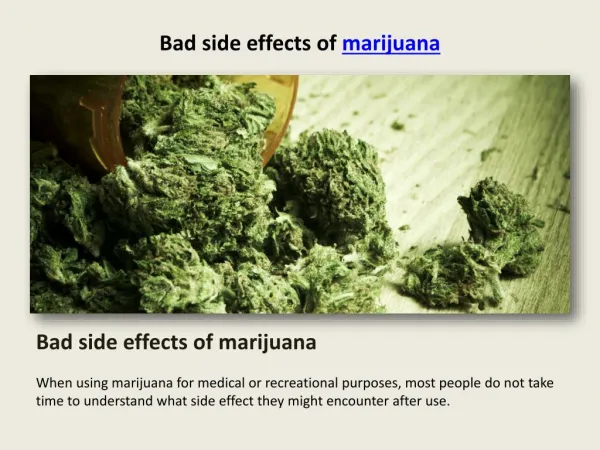 bad side effects of marijuana