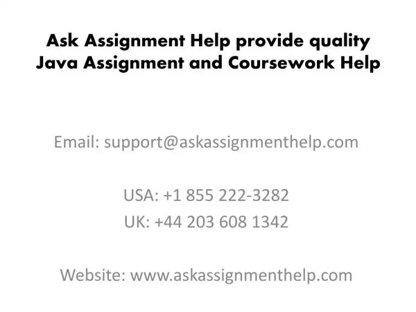 Java Assignment Help | Java Coursework Help | Java Homework Help
