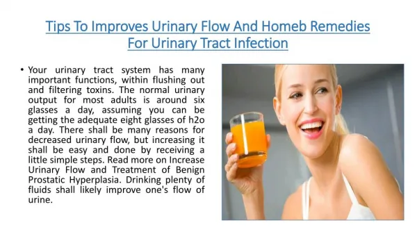 Tips To Improves Urinary Flow And Homeb Remedies For Urinary Tract Infection
