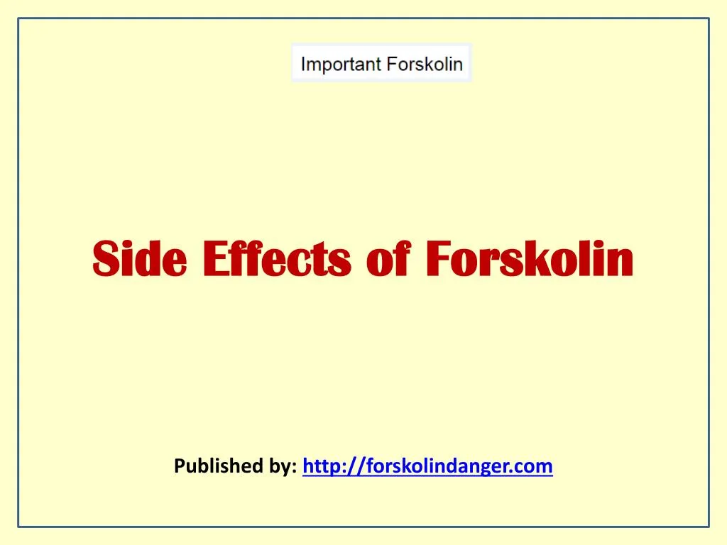side effects of forskolin