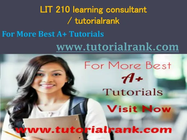 LIT 210 learning consultant tutorialrank.com