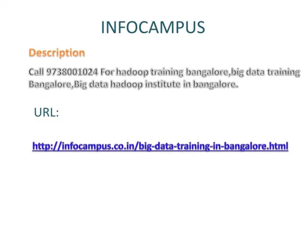 Big data training institute in bangalore