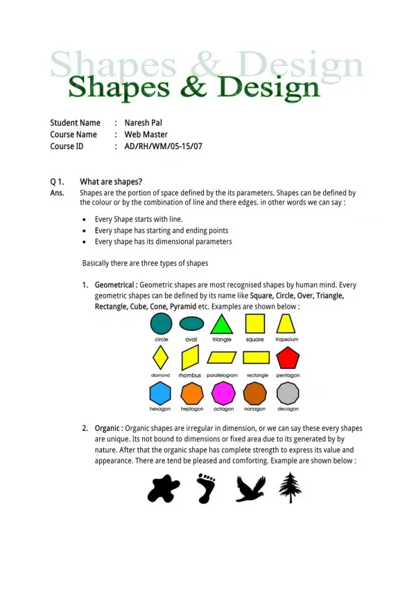shapes and design interview question answer