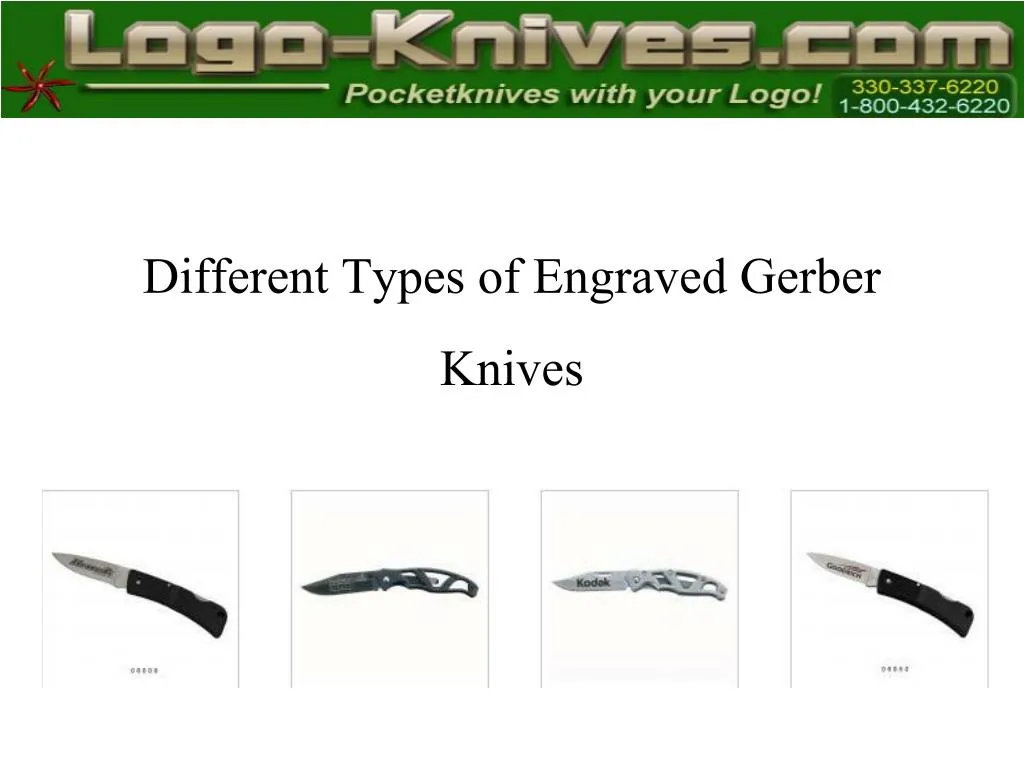 different types of engraved gerber knives