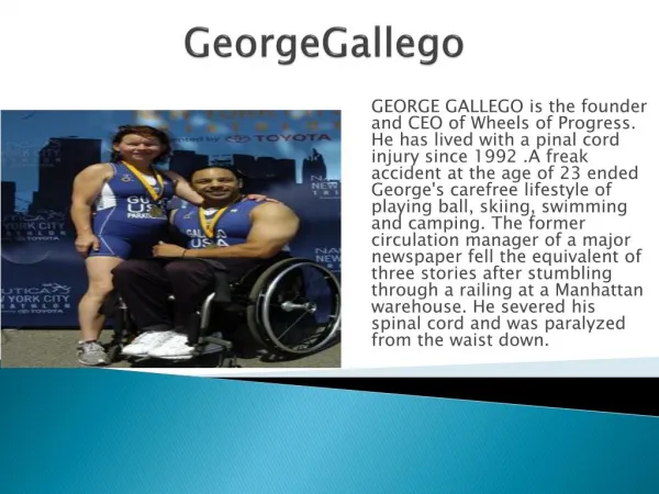 George Gallego founder of Wheels of Progress