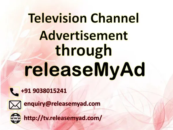 Television Channel Advertisement through releaseMyAd