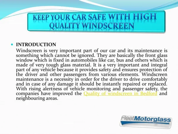 Keep Your Car Safe With High Quality Windscreen