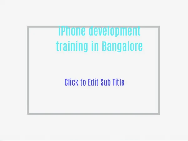 iPhone development training in Bangalore