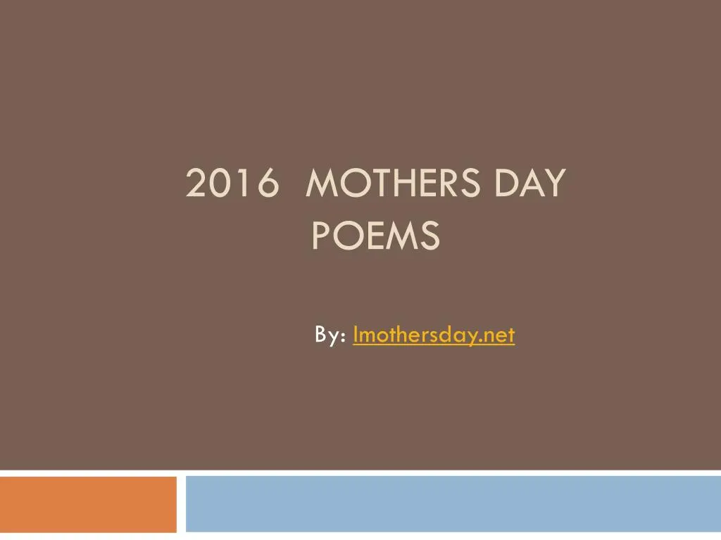 2016 mothers day poems