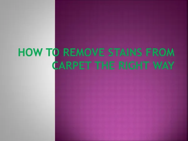 How To Remove Stains From Carpet The Right Way