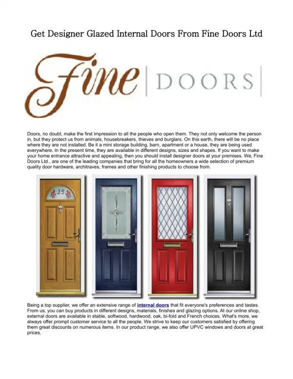 Highest quality hardwood doors from Finedoors