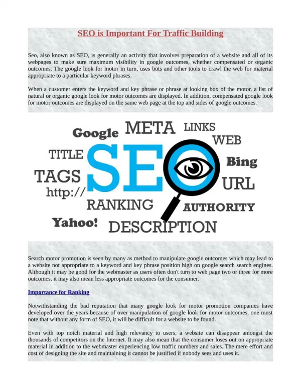SEO Is Important for Traffic Building