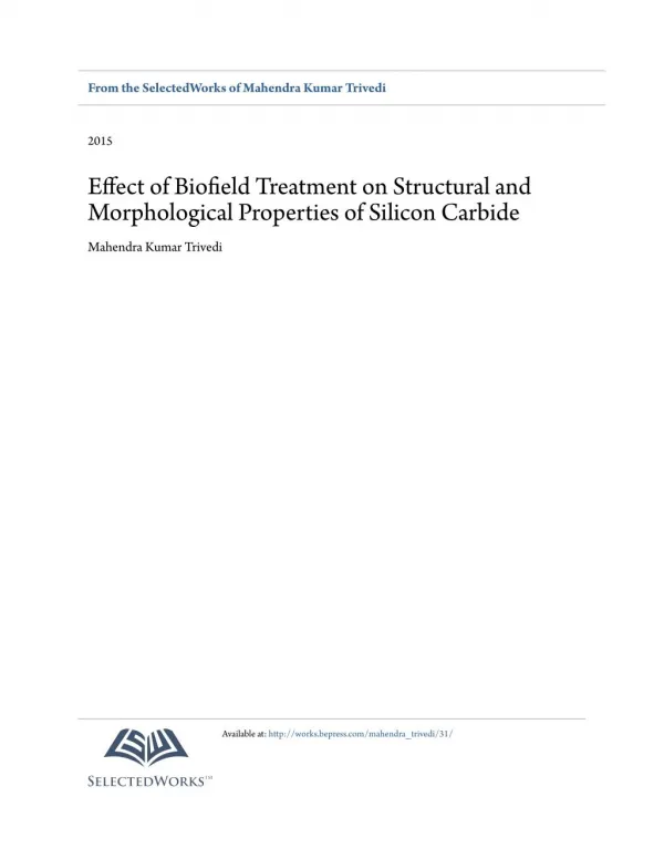 Biofield Impact on Morphological Properties of Silicon Carbide