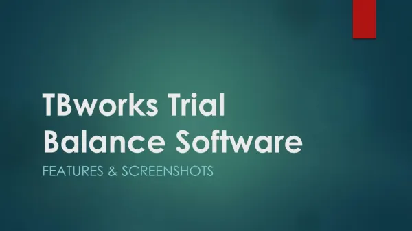 TBworks Trial Balance Software - Features & Screenshots