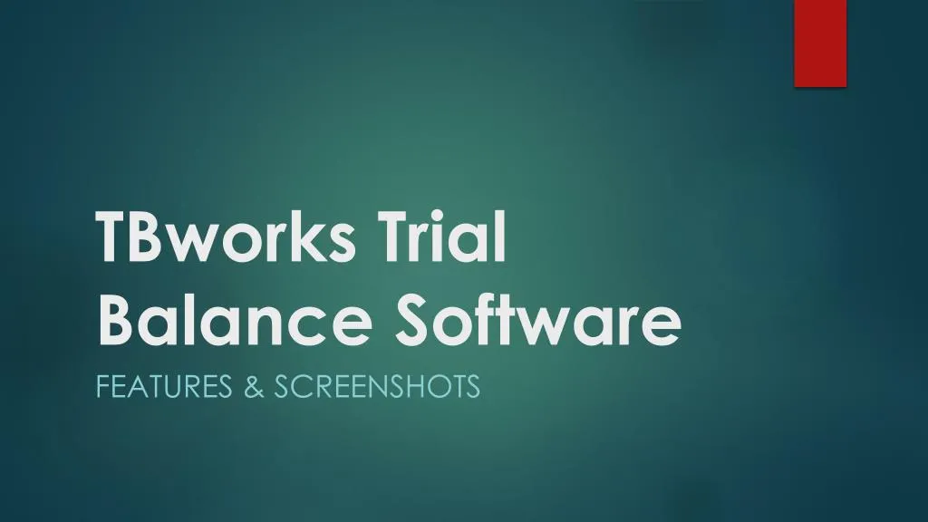 tbworks trial balance software