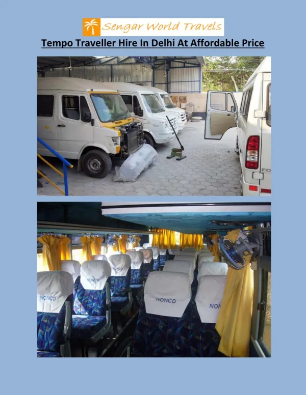 Tempo Traveller Hire In Delhi At Affordable Price