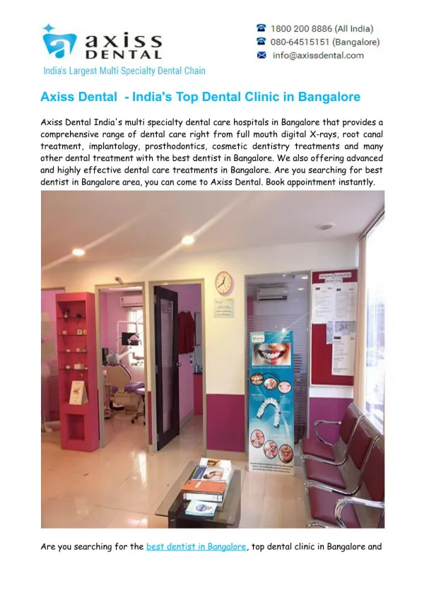 Top Dental Clinic in Bangalore – Best Dentist in Bangalore