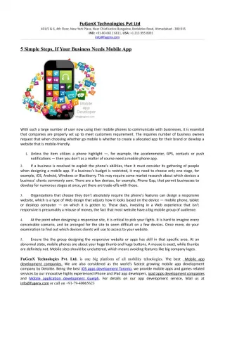 5 Simple Steps, If Your Business Needs Mobile App - slide 1