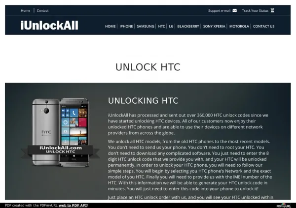 Unlock HTC Smartphone with iUnlockAll