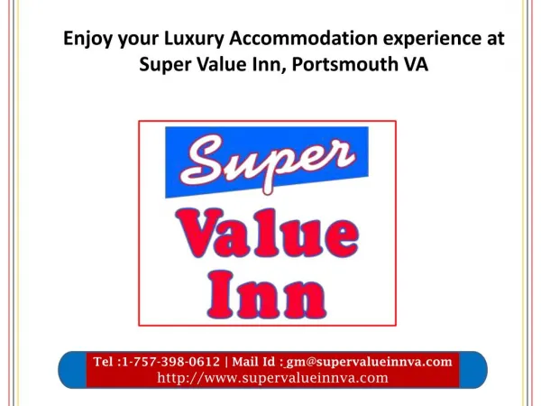 Enjoy your Luxury Accommodation experience at Super Value Inn, Portsmouth VA