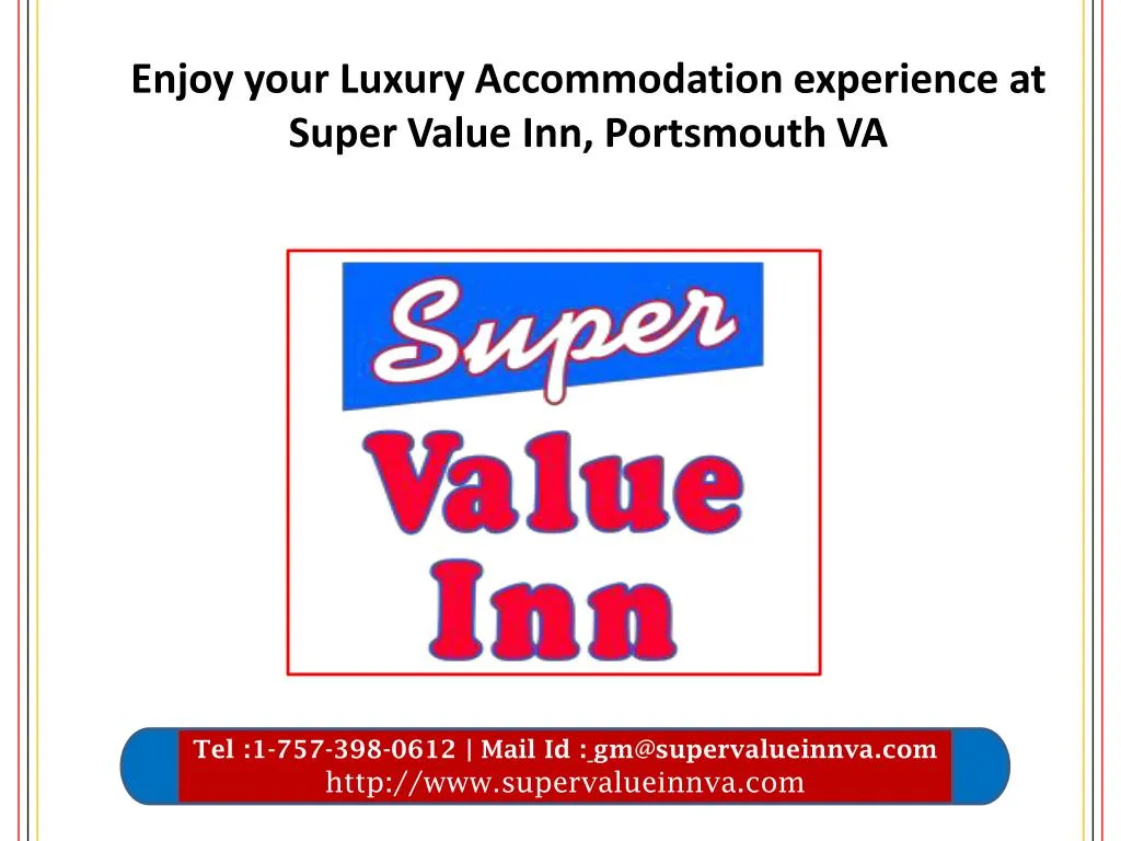 enjoy your luxury accommodation experience at super value inn portsmouth va