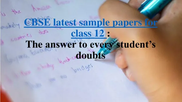 CBSE Latest Sample Papers for Class 12 for learners