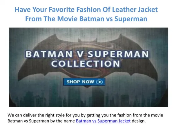 Amazing Batman vs Superman Jacket Made From Original Leather