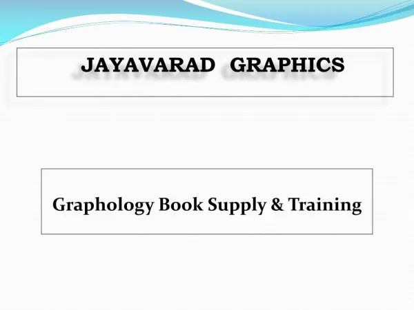 Graphology Book Supply And Training