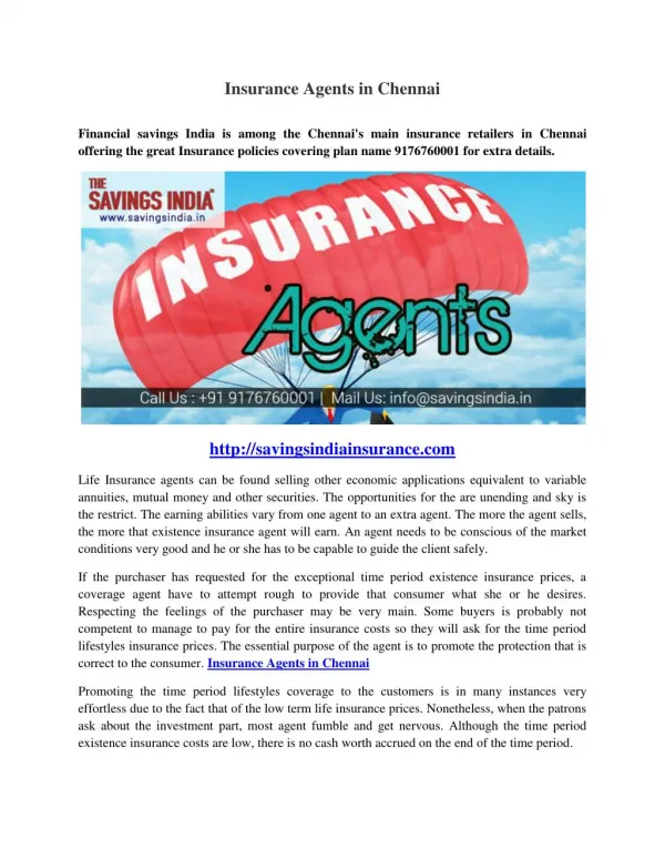 Insurance Agents in Chennai