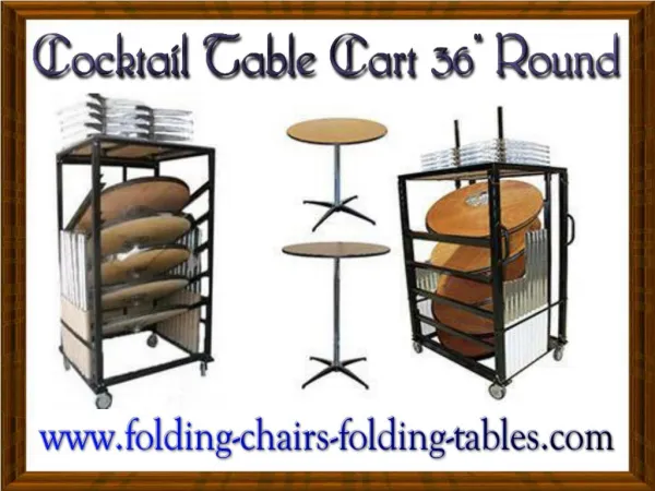 Cocktail Table Cart 36" Round - Folding Chairs and Tables Larry