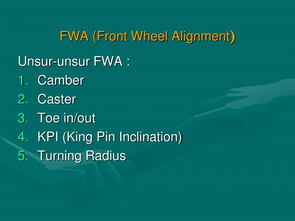 fwa front wheel alignment