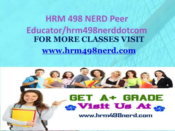 HRM 498 NERD Peer Educator/hrm498nerddotcom