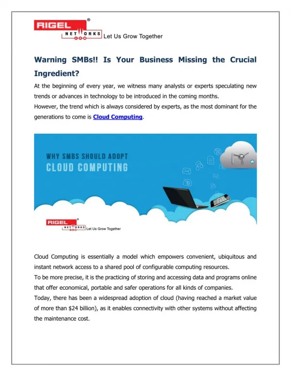 Warning SMBs!! Is Your Business Missing the Crucial Ingredient?