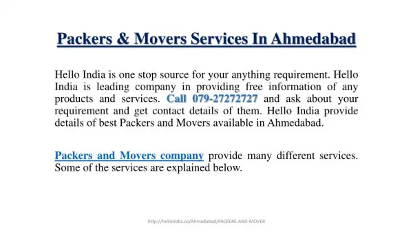 Packers And Movers Service In Ahmedabad