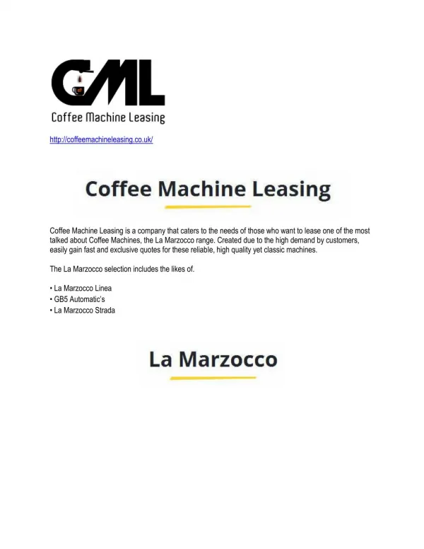 Coffee Machine Leasing
