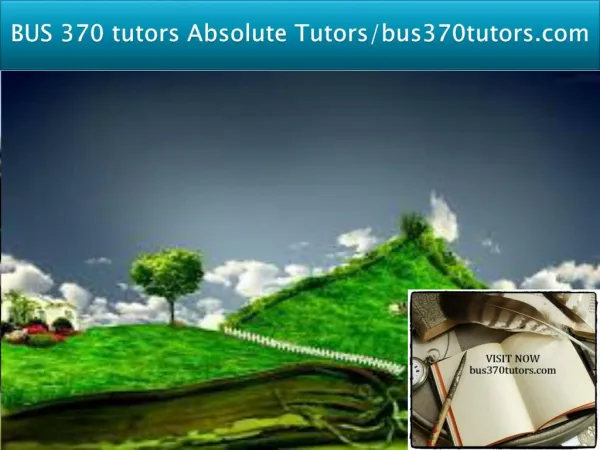 BUS 370 tutors Absolute Tutors-bus370tutors.com