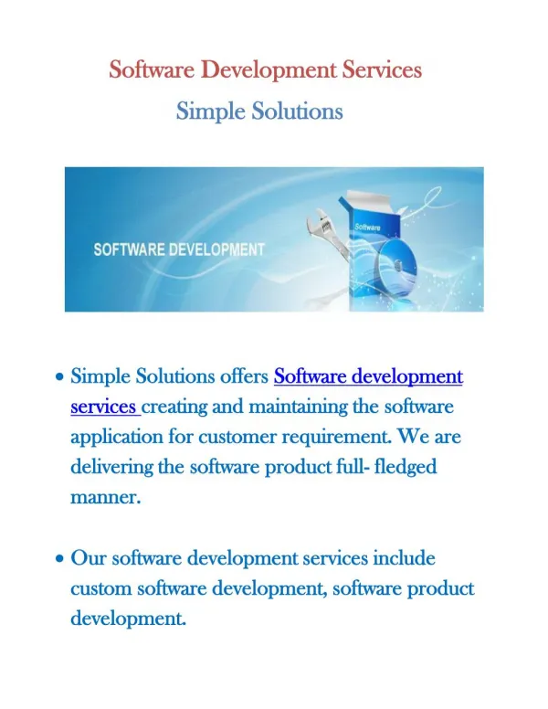 Software Development Company- Simple Solutions