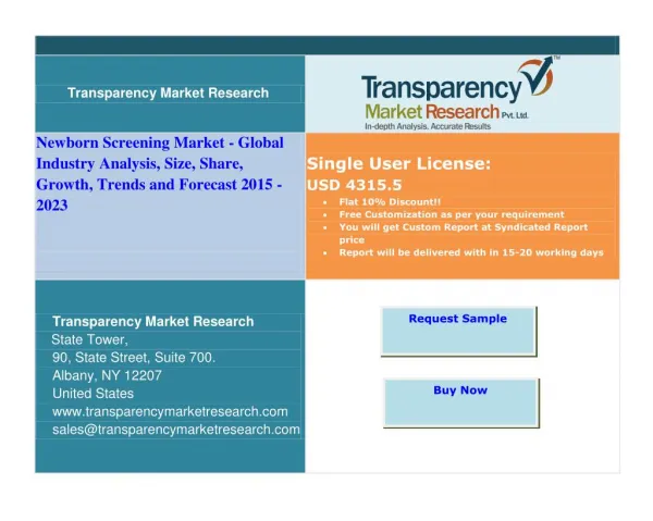 Newborn Screening Market - Global Industry Analysis, Size, Share, Growth, Trends and Forecast up to 2023